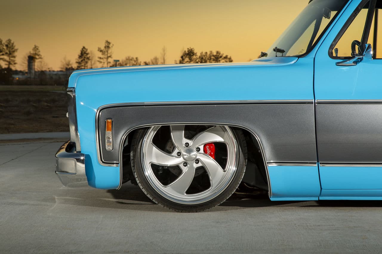 Rear view of 1980 GMC C15 with wheels