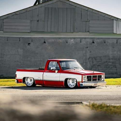 Rear view of 1981 Chevrolet C10 with wheels