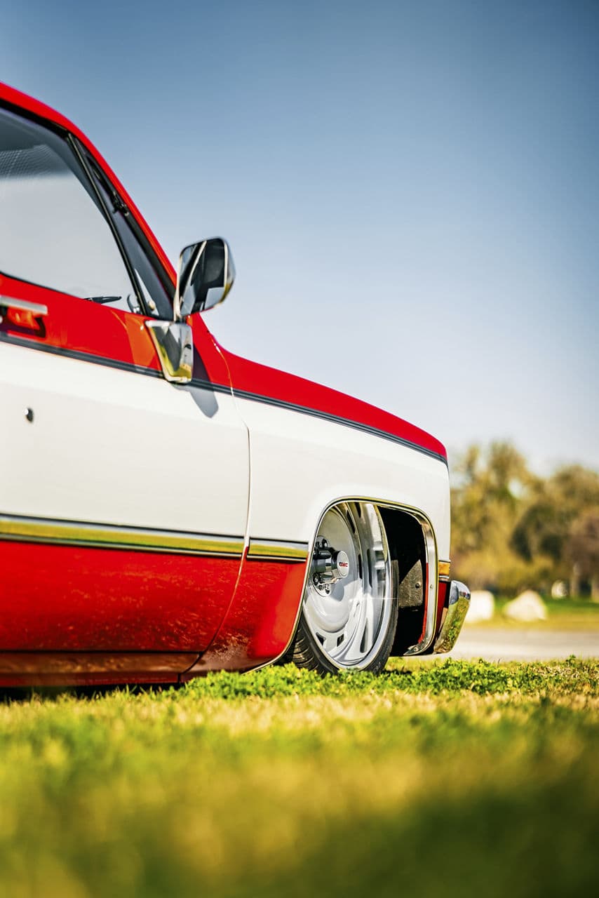 Detail view of 1981 Chevrolet C10 with wheels