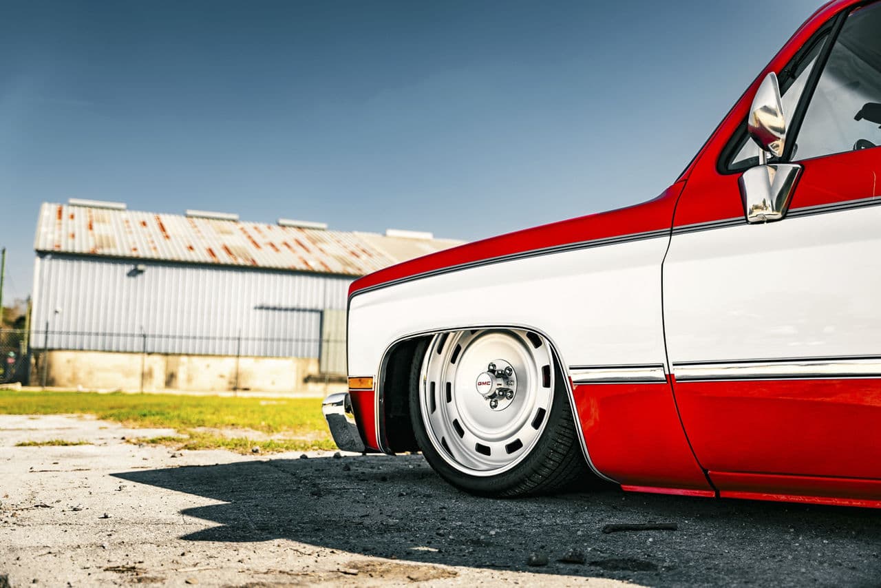 Rear view of 1981 Chevrolet C10 with wheels