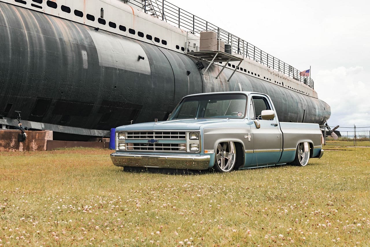 Front view of 1985 Chevrolet C10 with wheels