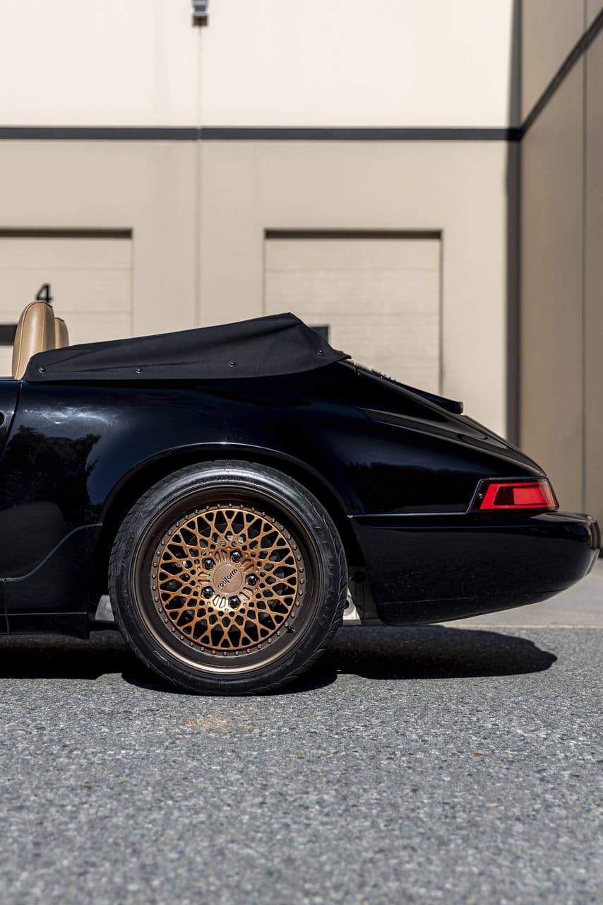 Rear view of 1985 Porsche 911 Carrera with wheels