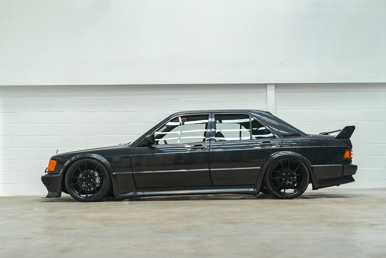 Rear view of 1986 Mercedes-Benz 190e with wheels
