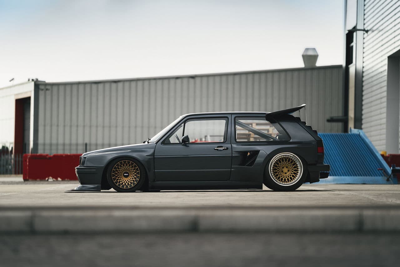 Interior of 1986 Volkswagen Golf with wheels