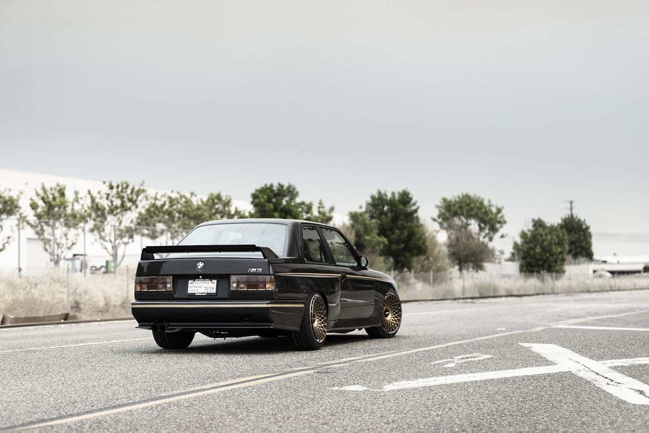 Interior of 1987 BMW E30 with wheels