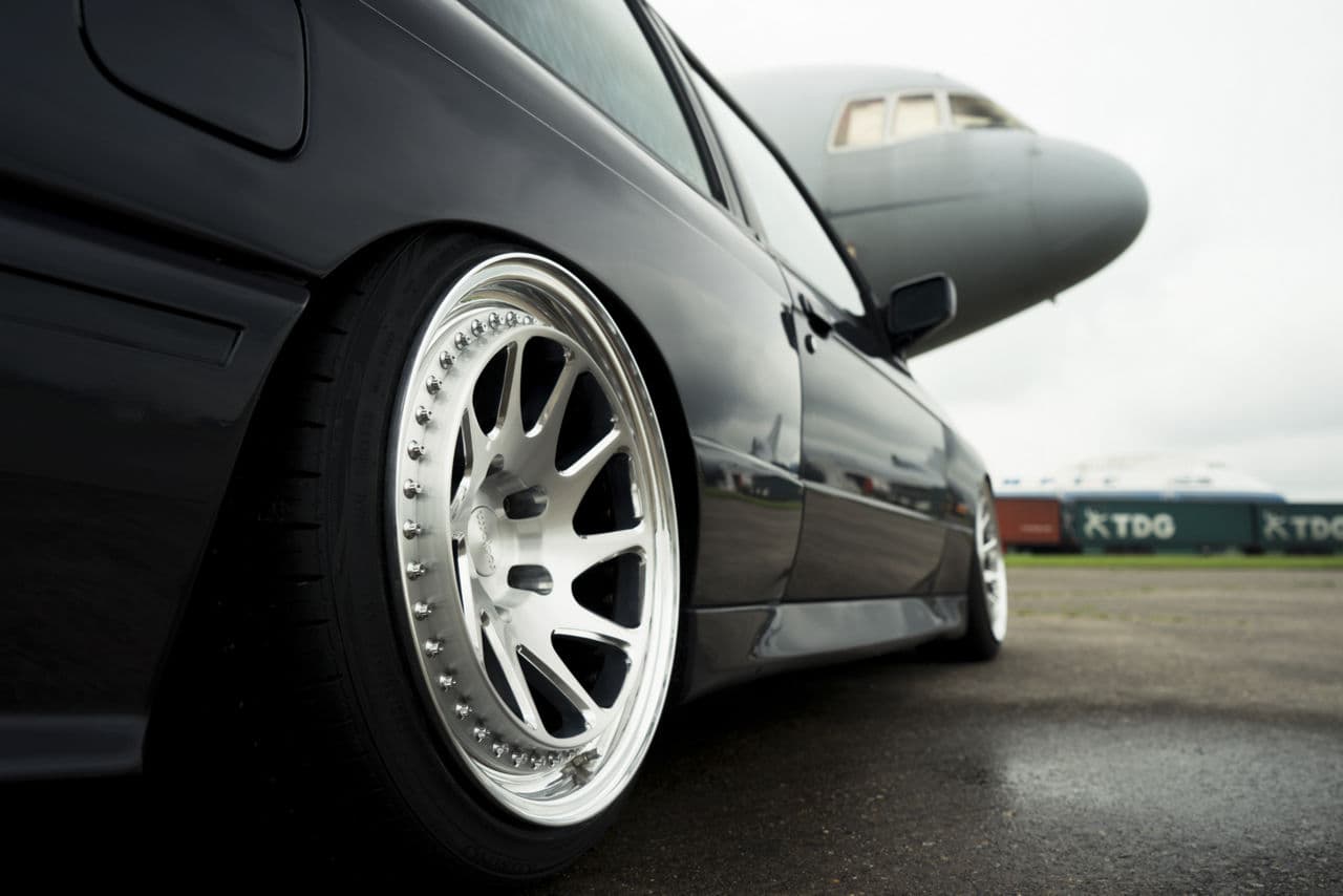 Rear view of 1988 BMW M3 with wheels