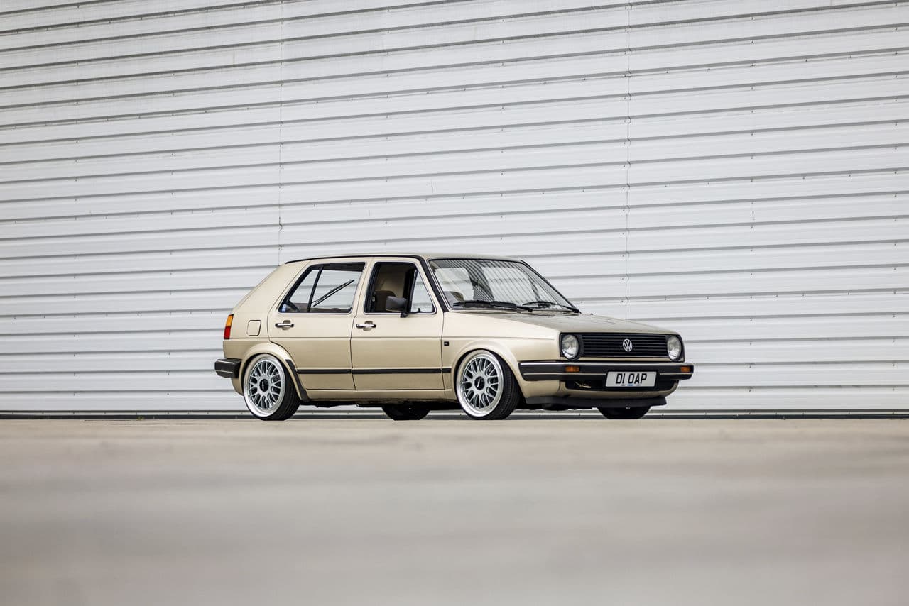 Interior of 1988 Volkswagen Golf with wheels