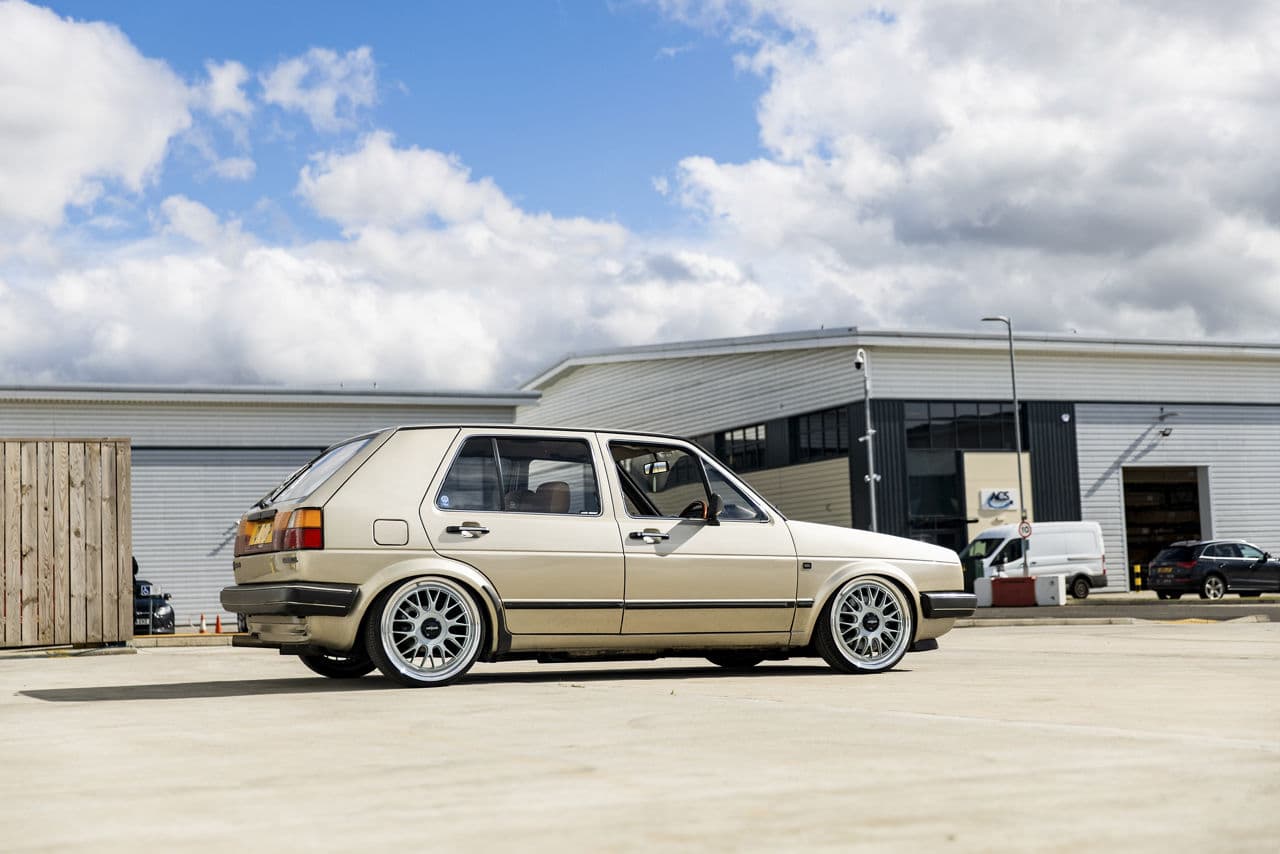 Detail view of 1988 Volkswagen Golf with wheels