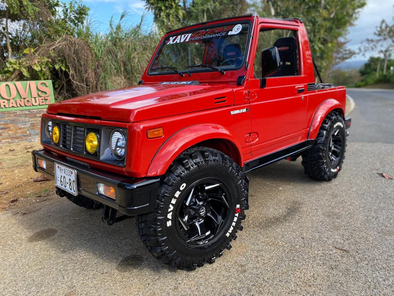 Front view of 1989 Suzuki Samarai with truck suv wheels