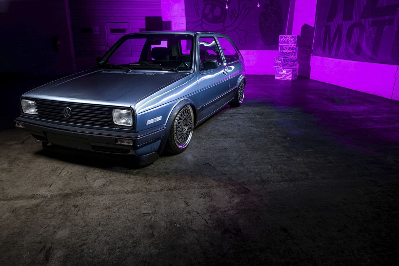 Rear view of 1989 Volkswagen Golf with wheels