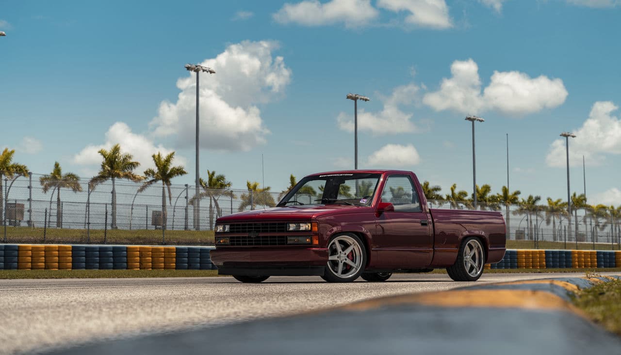 Front view of 1990 Chevrolet Silverado with wheels
