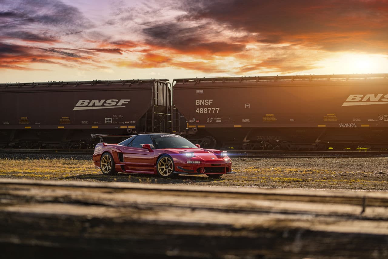 Rear view of 1990 Honda NSX with wheels