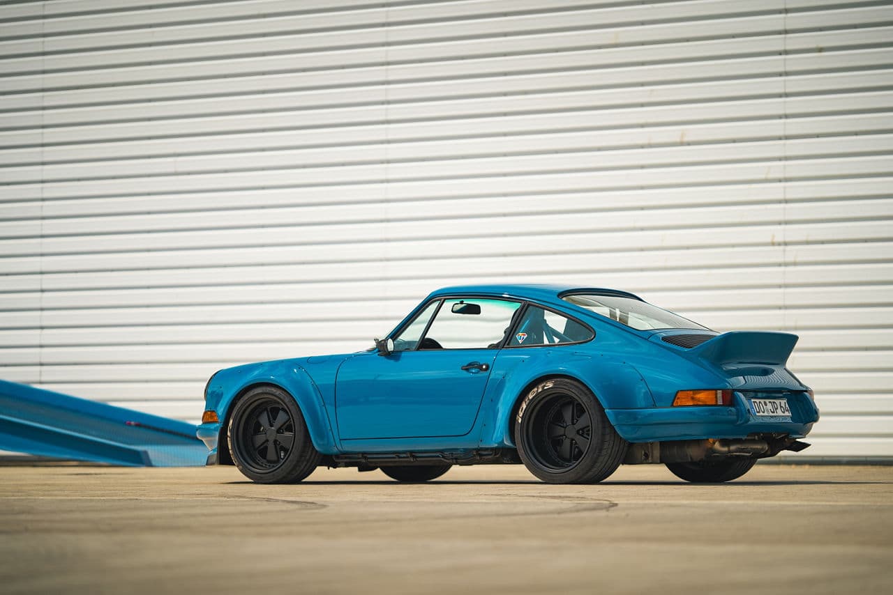 Interior of 1990 Porsche 911 RWB with wheels