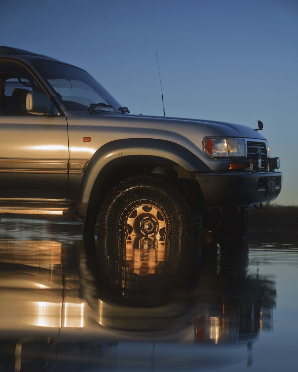 Rear view of 1990 Toyota Land Cruiser with truck suv wheels
