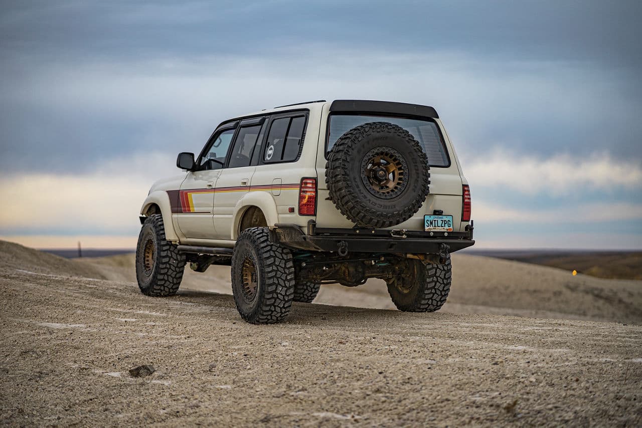 Interior of 1990 Toyota Land Cruiser with truck suv wheels