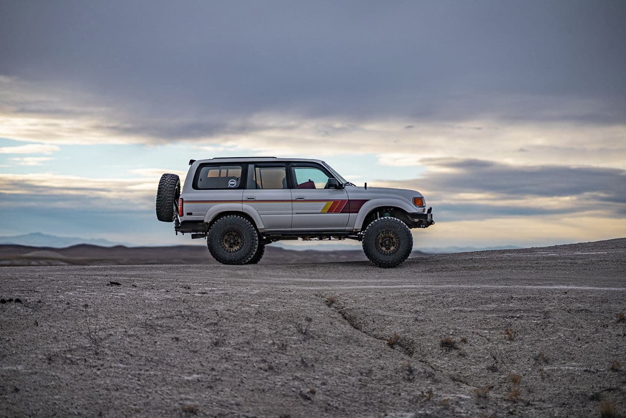 Rear view of 1990 Toyota Land Cruiser with truck suv wheels