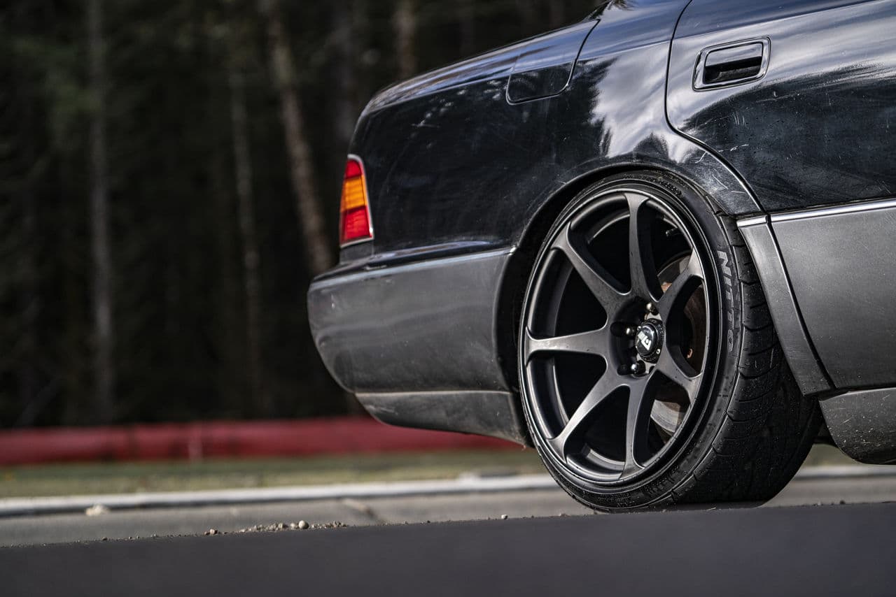 Rear view of 1992 Lexus LS with wheels