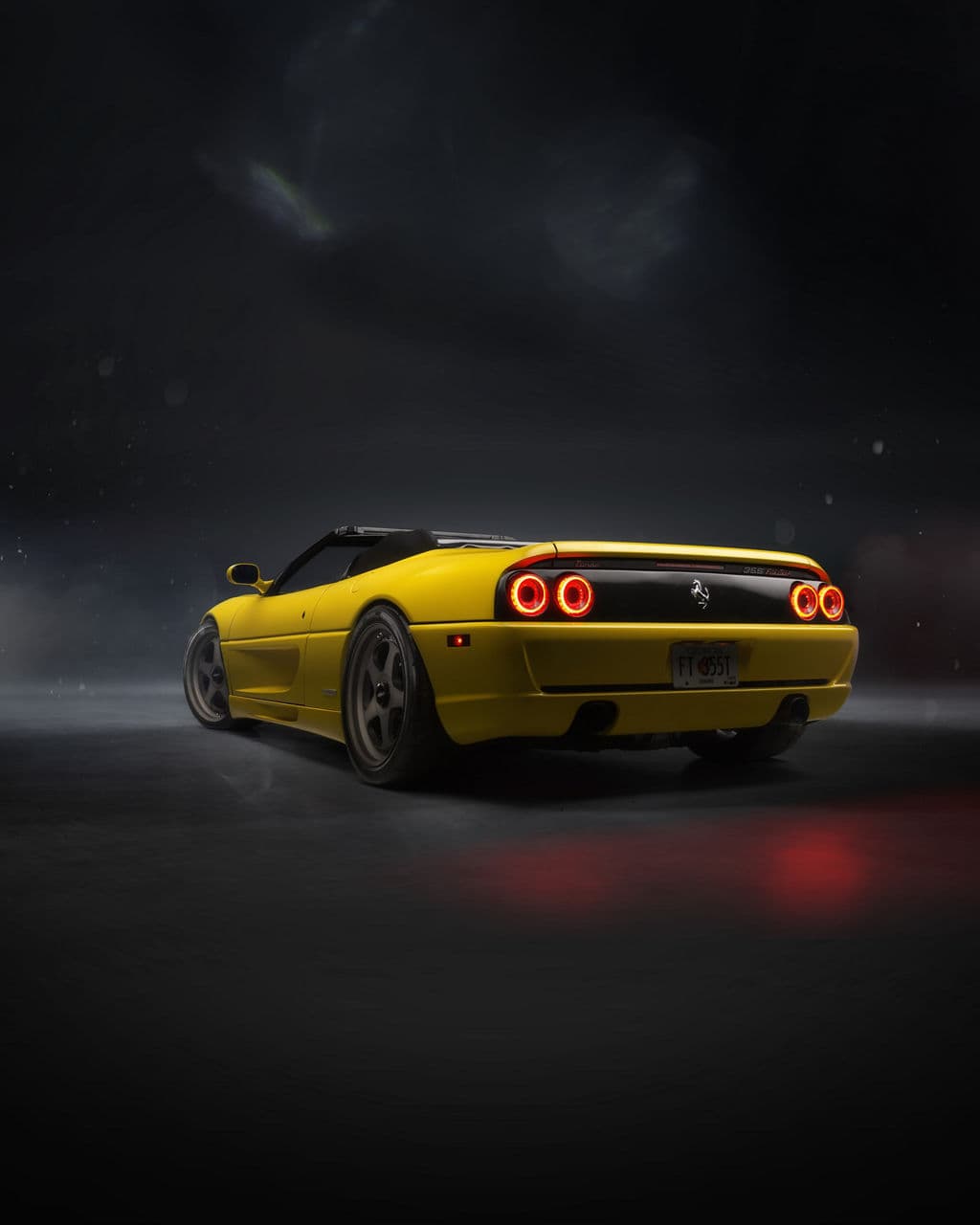 Interior of 1995 Ferrari F355 Spider with wheels