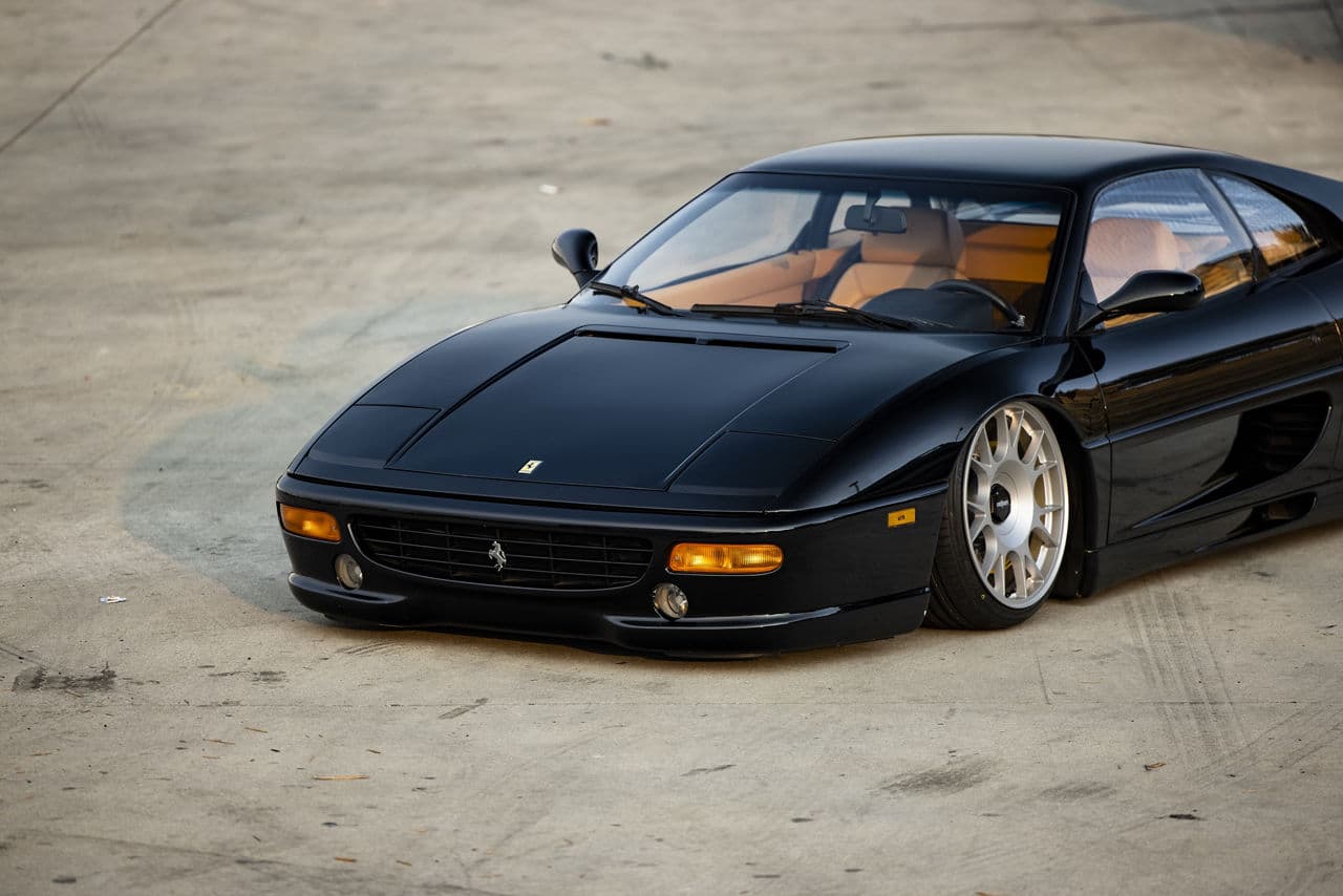 Interior of 1995 Ferrari F355 with wheels