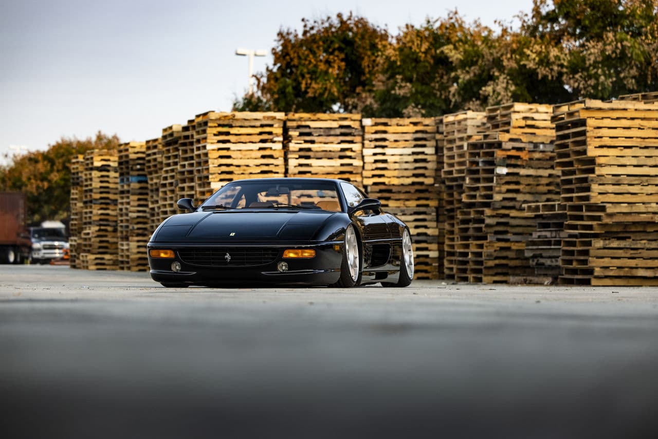 Detail view of 1995 Ferrari F355 with wheels
