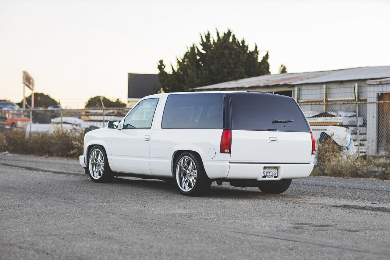 Rear view of 1996 Chevrolet Tahoe with wheels