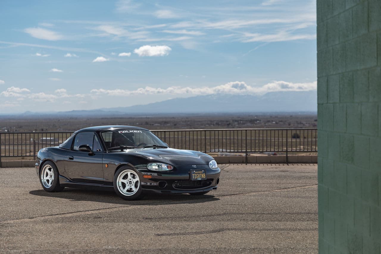 Front view of 1998 Mazda Miata with wheels