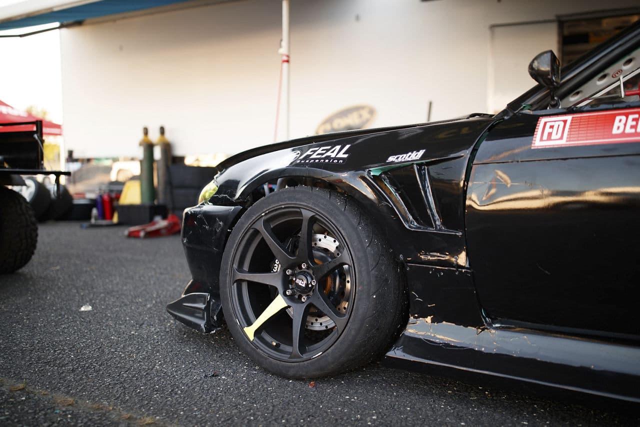 Front view of 1998 Nissan 240SX with tuner wheels