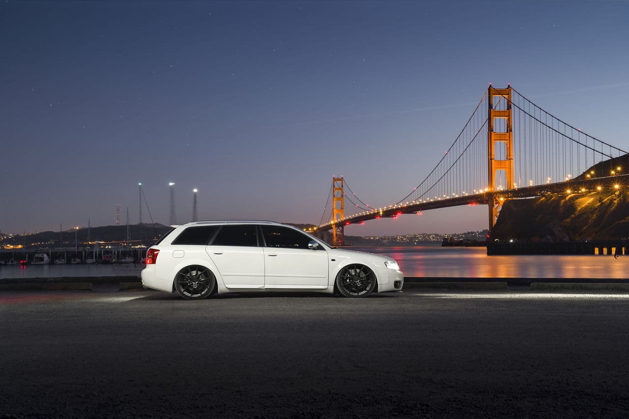 Side profile of 2004 Audi S4 with wheels