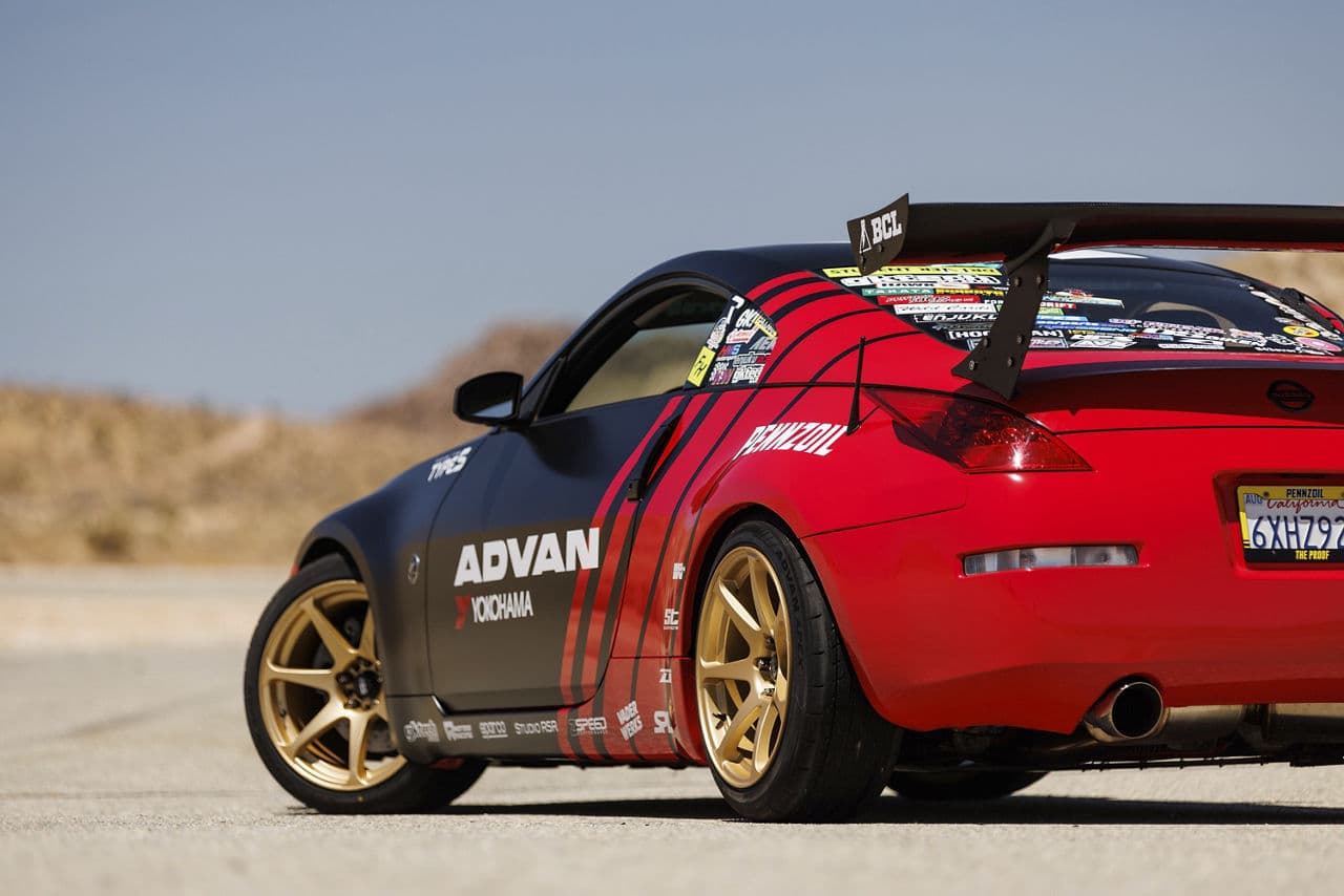 Interior of 2008 Nissan 350Z with vehicle wraps