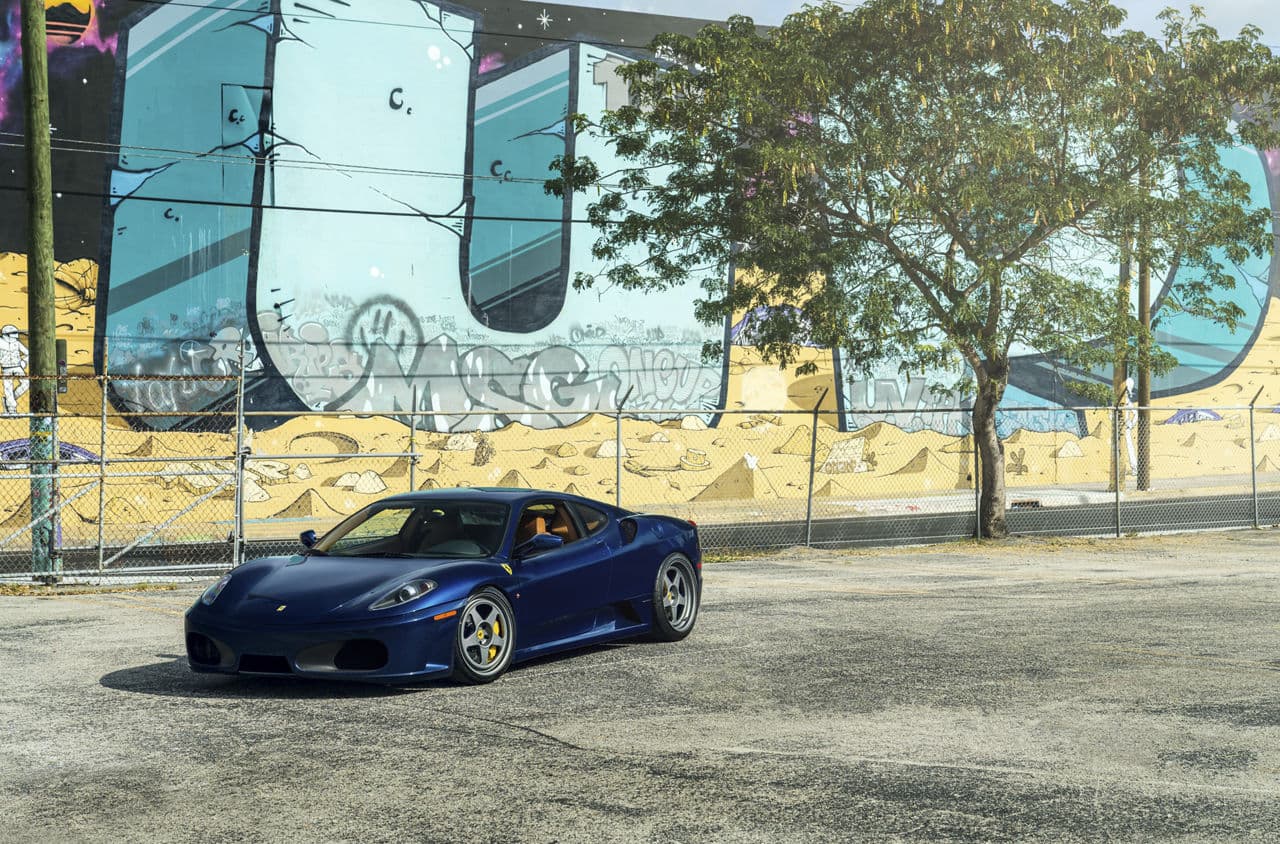 Front view of 2009 Ferrari F430 with vehicle wraps