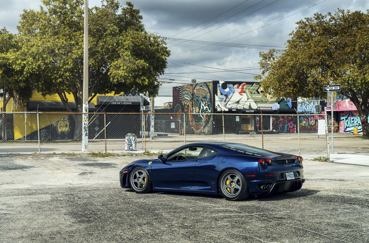 Side profile of 2009 Ferrari F430 with vehicle wraps