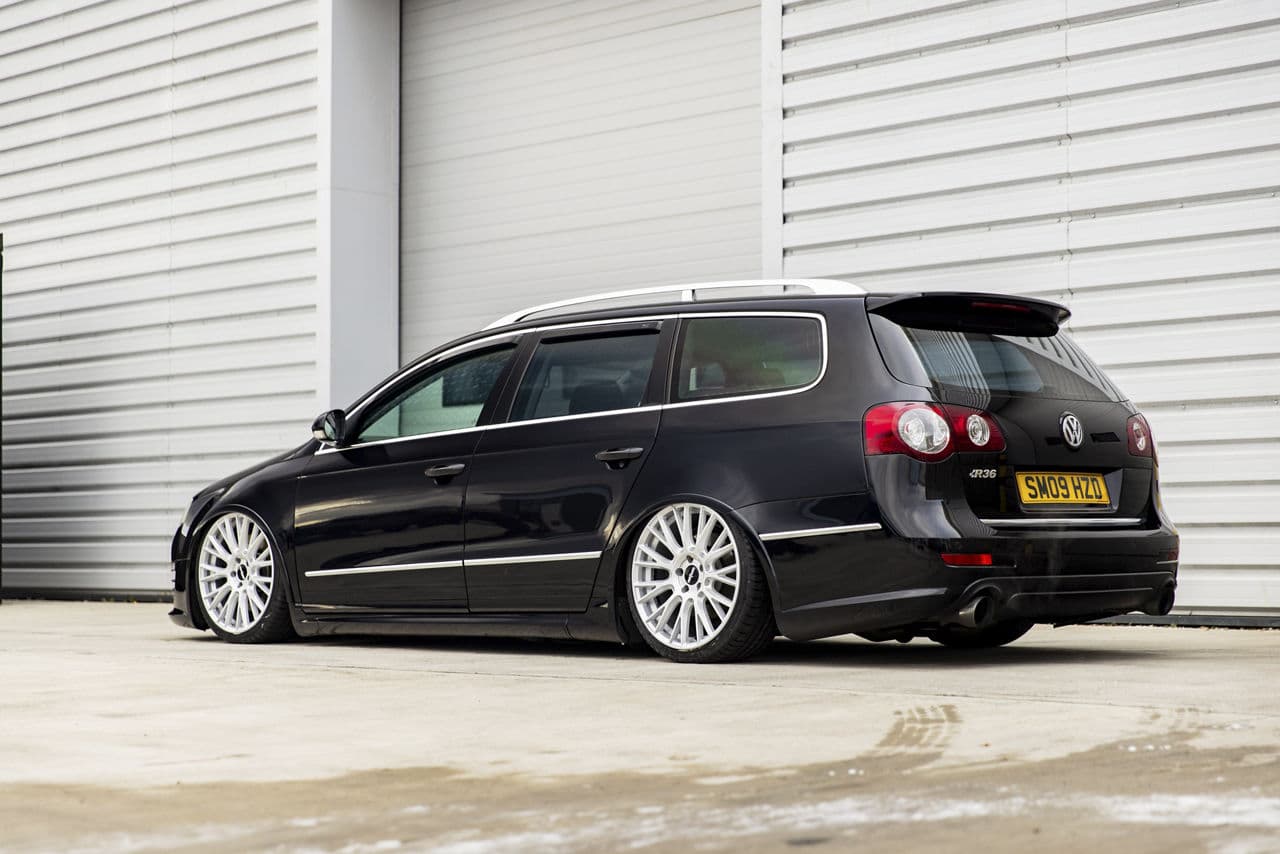 Rear view of 2009 Volkswagen Passat with tuner wheels