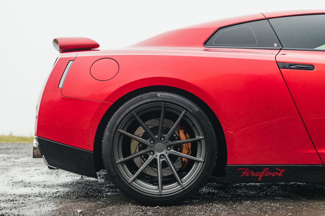 Detail view of 2011 Nissan GTR with wheels