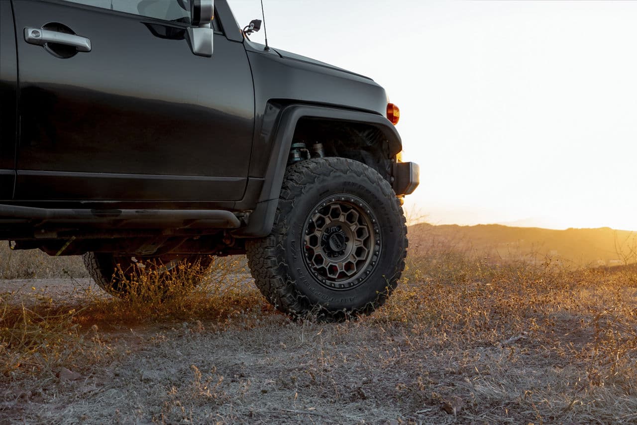 Side profile of 2011 Toyota FJ Cruiser with wheels