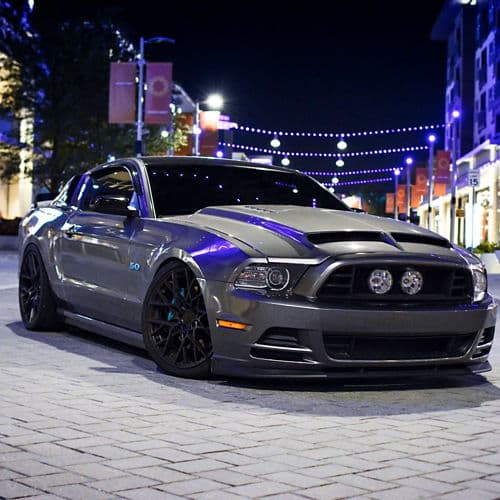 Detail view of 2013 Ford Mustang with wheels