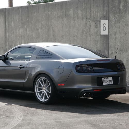 Rear view of 2013 Ford Mustang with wheels