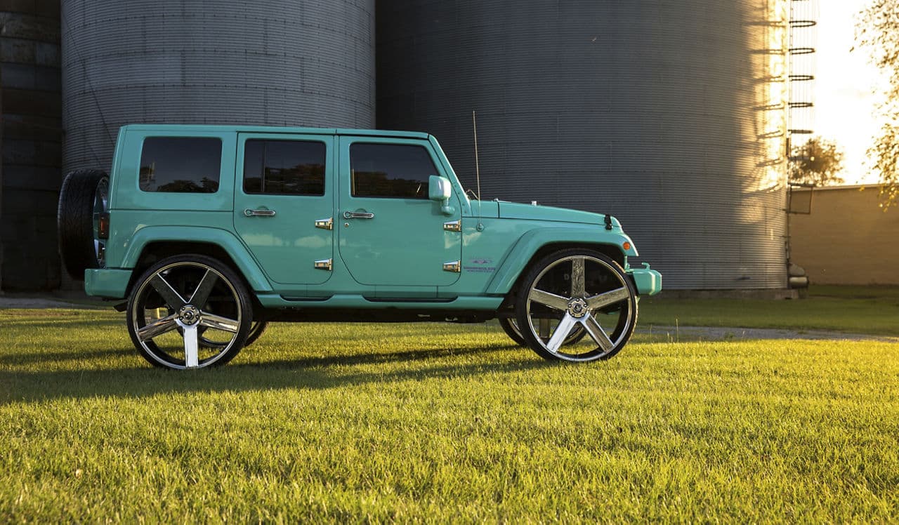 Interior of 2013 Jeep Wrangler with truck suv wheels