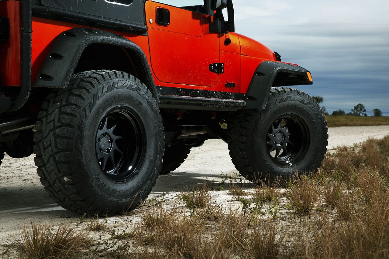 Detail view of 2013 Jeep Wrangler with wheels