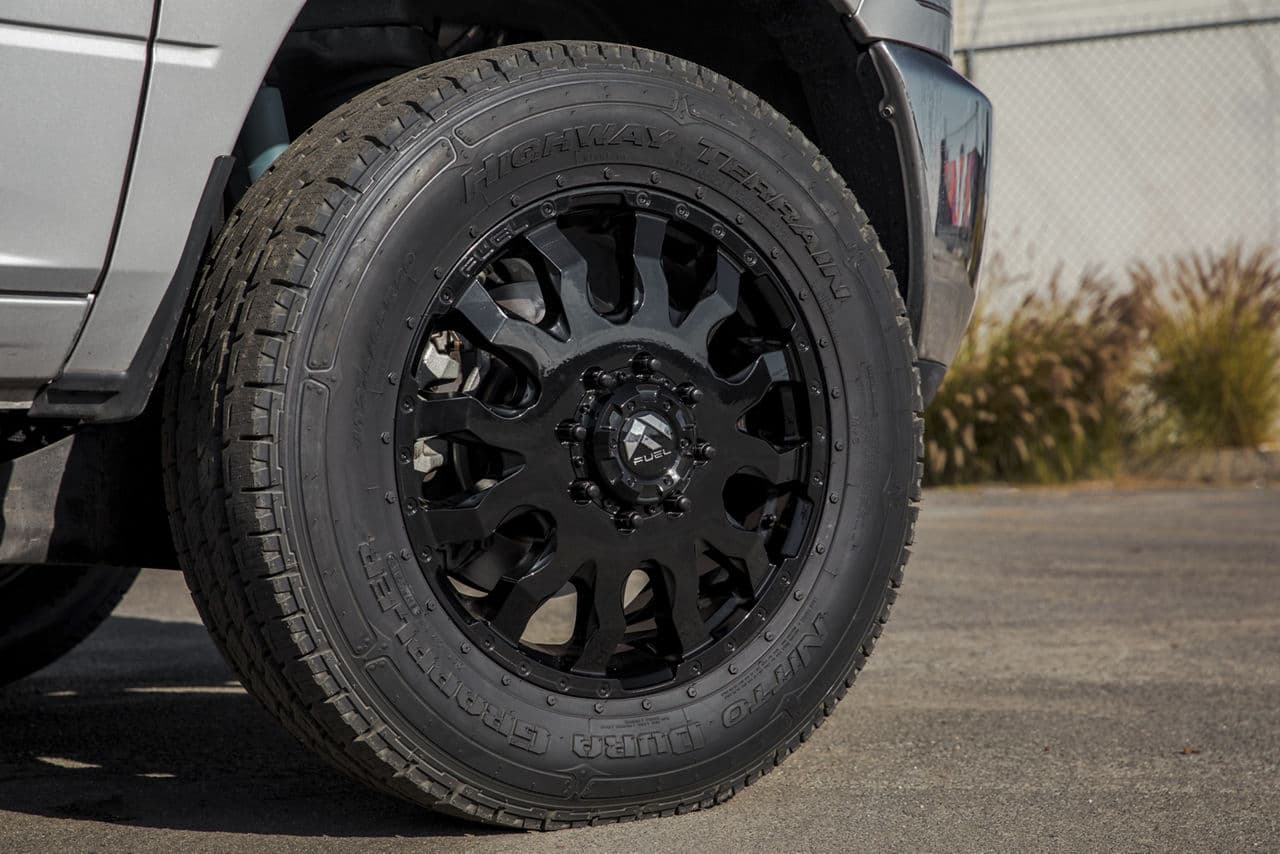 Rear view of 2013 Ram 3500 Dually with dually wheels