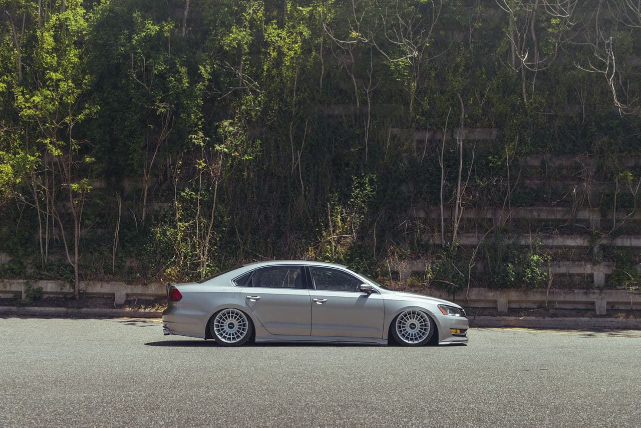 Rear view of 2013 Volkswagen Passat with wheels