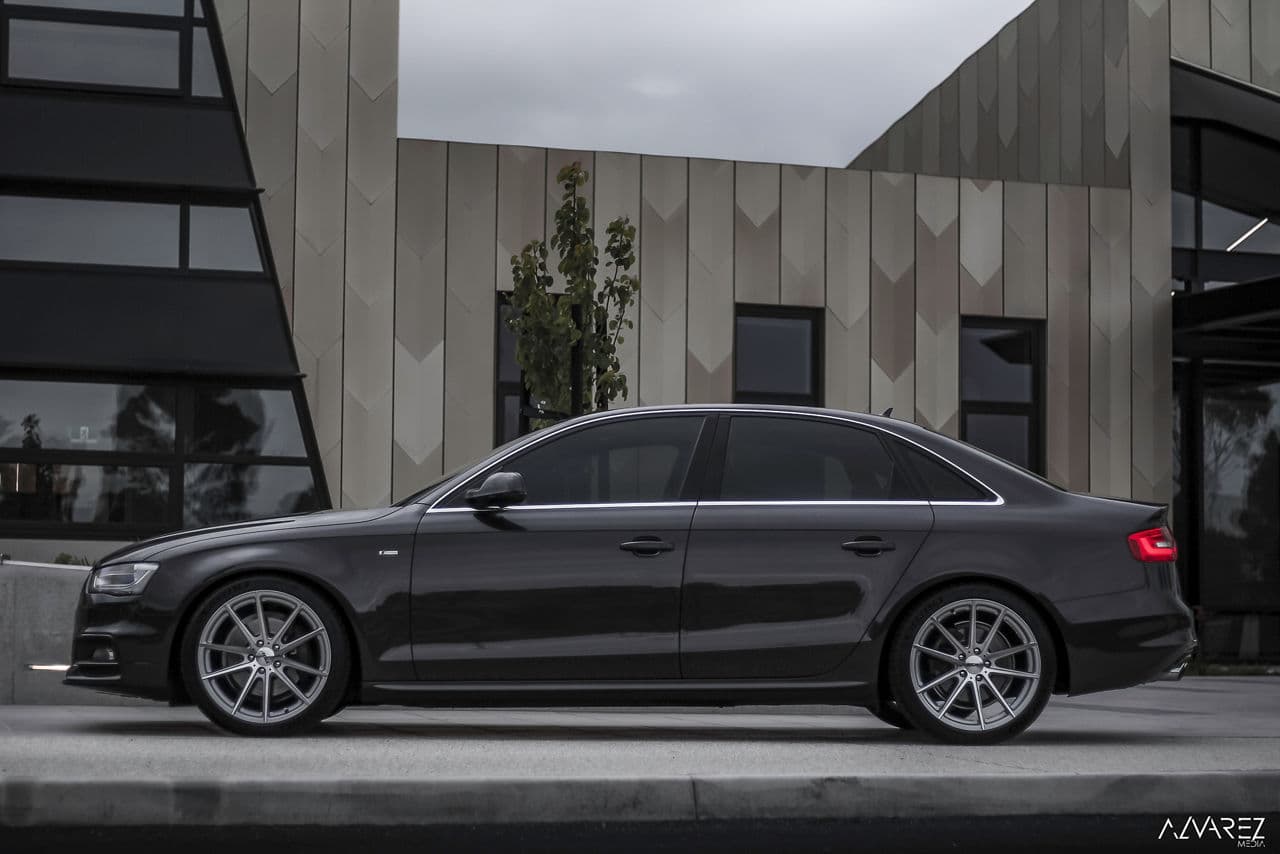Interior of 2014 Audi A4 with wheels
