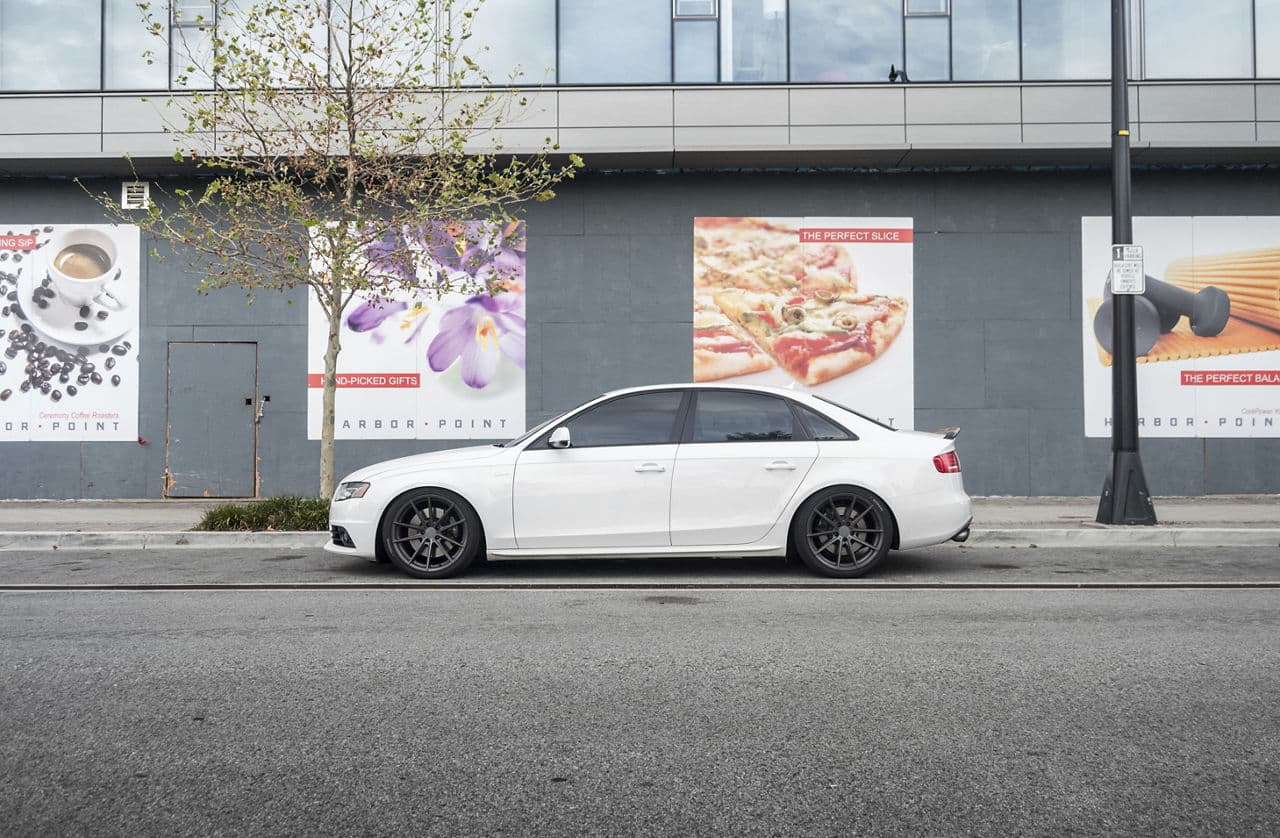 Front view of 2014 Audi S4 with vehicle wraps