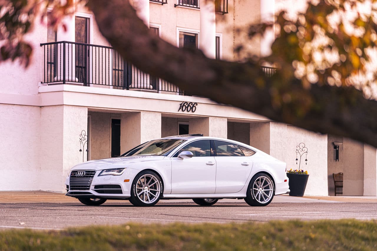 Rear view of 2014 Audi S7 with wheels