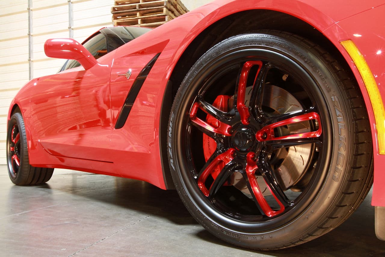 Interior of 2014 Chevrolet Corvette with wheels