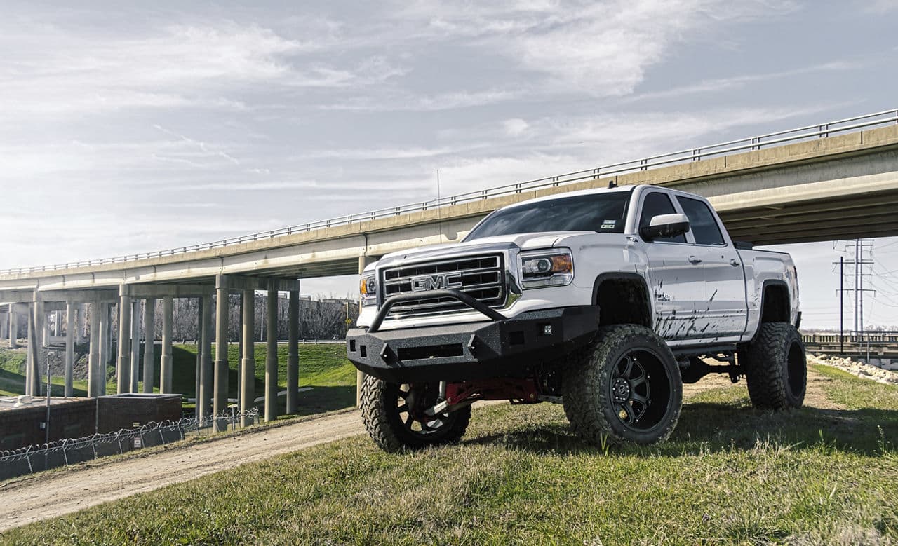 Interior of 2014 GMC Sierra with wheels