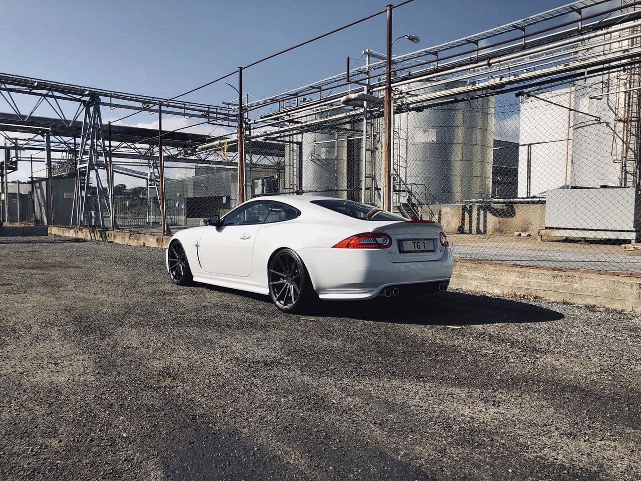 Detail view of 2014 Jaguar XKR with wheels