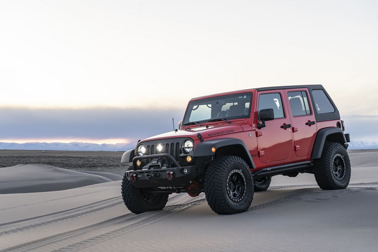 Front view of 2014 Jeep Wrangler with wheels