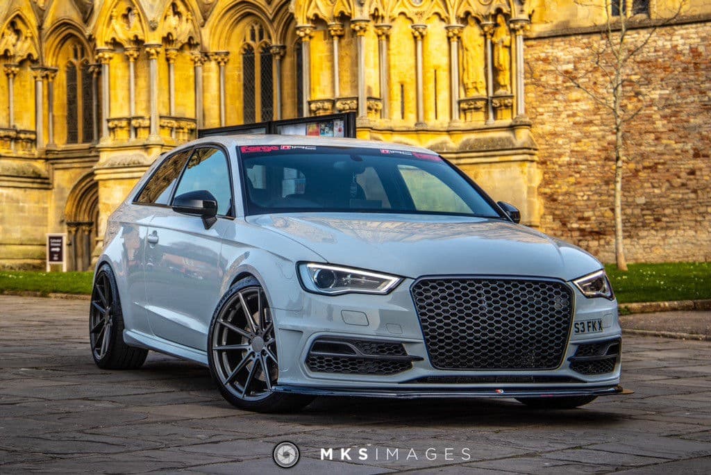 Front view of 2015 Audi S4 with vehicle wraps
