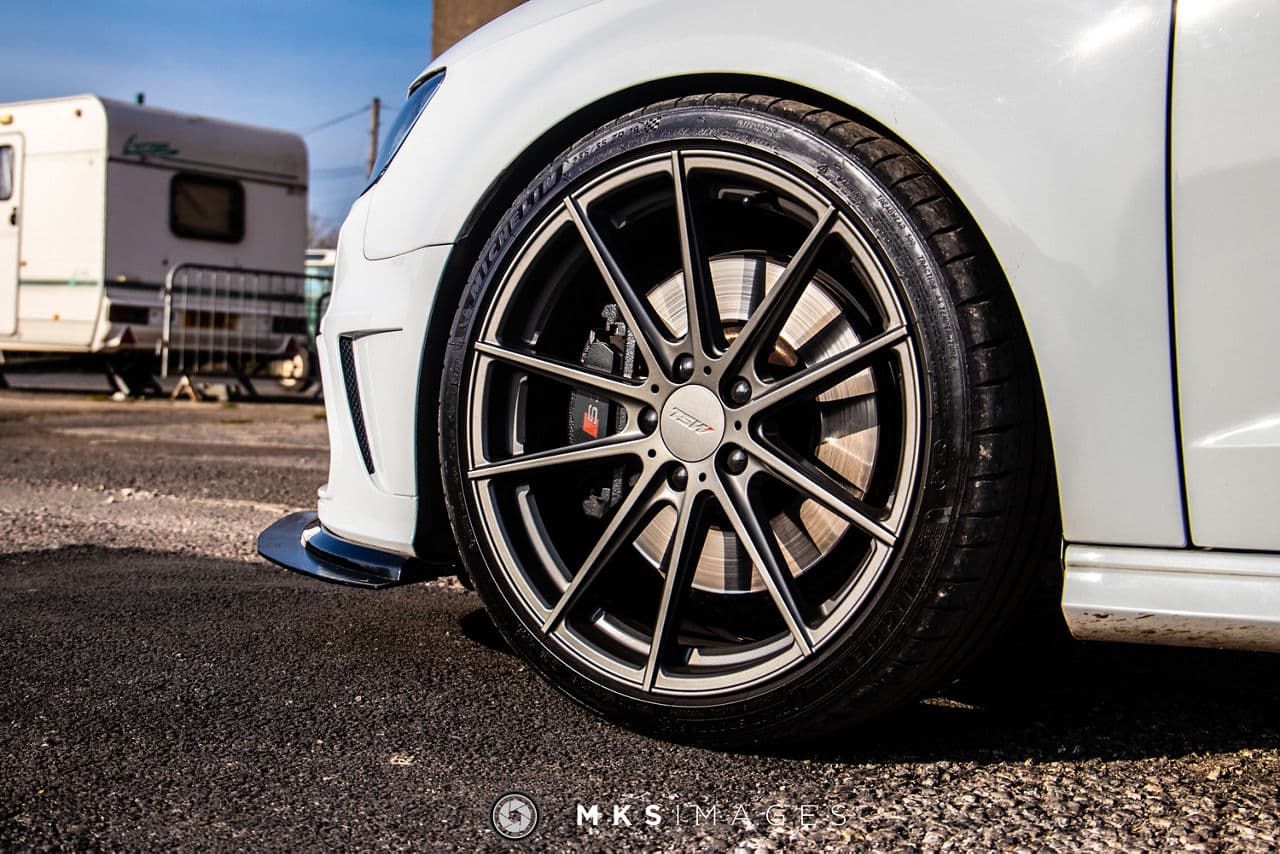 Rear view of 2015 Audi S4 with vehicle wraps