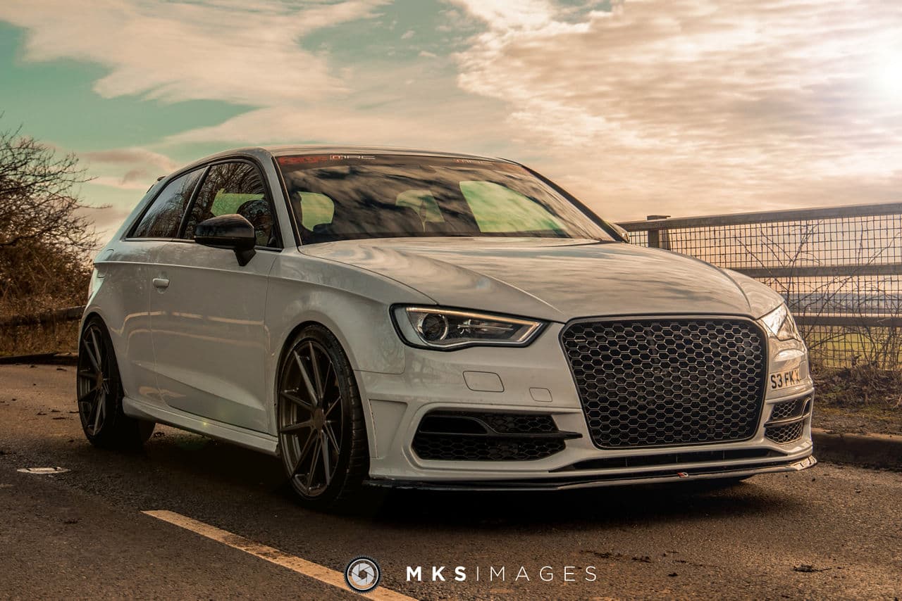 Detail view of 2015 Audi S4 with vehicle wraps
